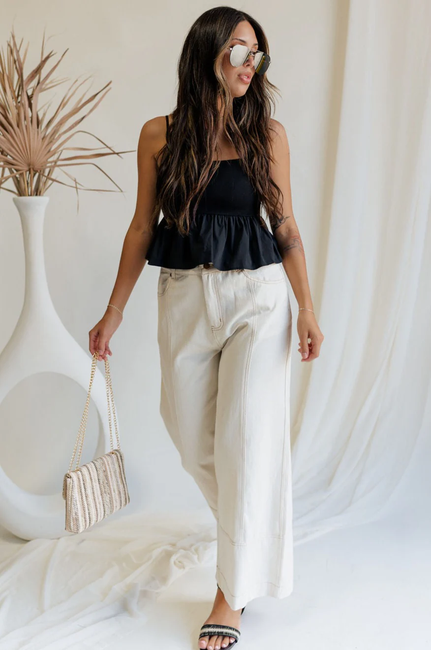 Raya Wide Leg Cropped Pants - Image 8
