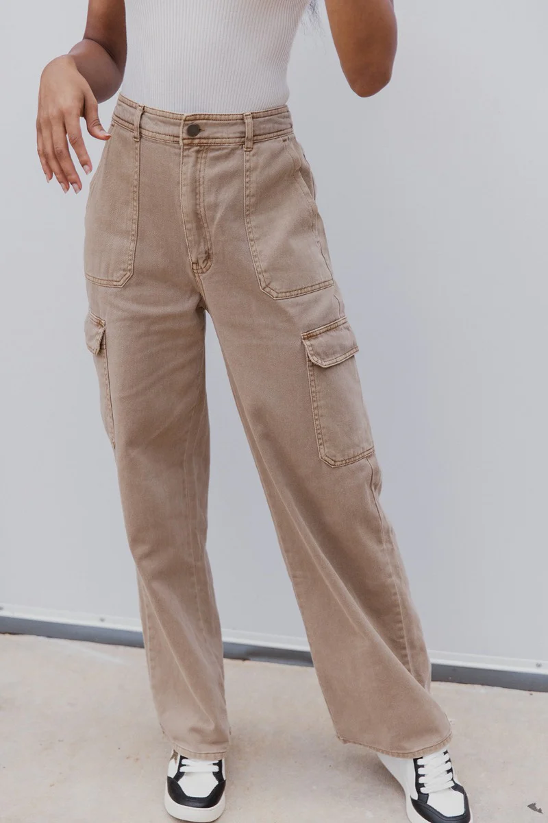 Ready or Not Cargo Pants in Brown - Image 2