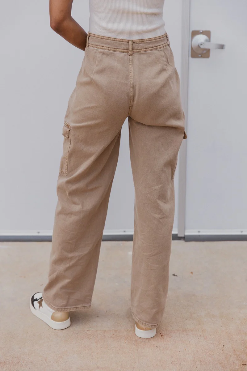 Ready or Not Cargo Pants in Brown - Image 3