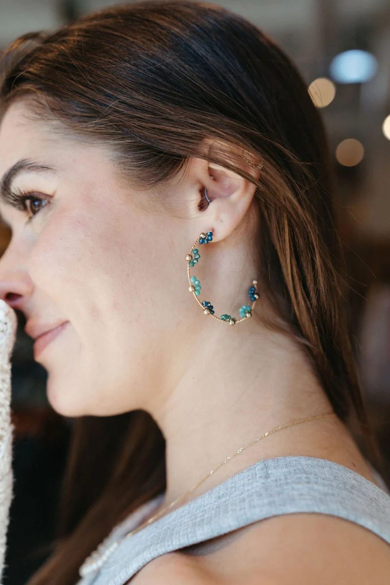 Ready To Bloom Hoops in Mint - Image 2