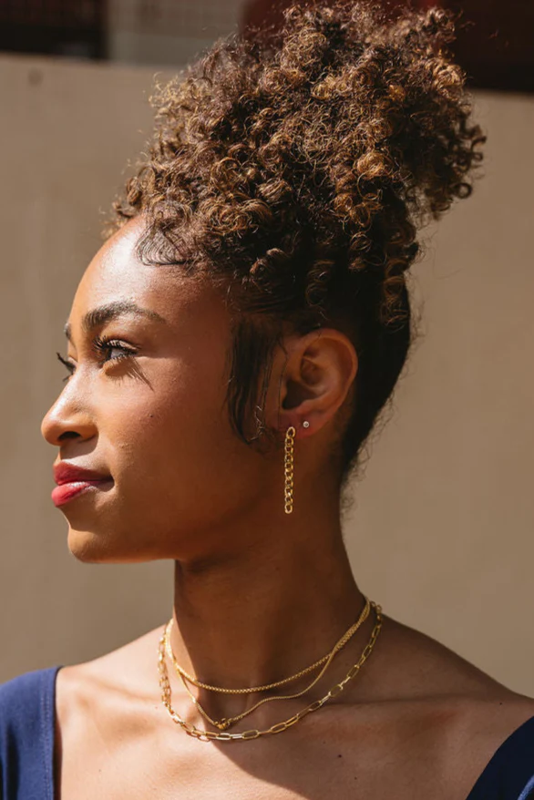 Rebecca Gold-Filled Dangle Chain Earrings - Image 2
