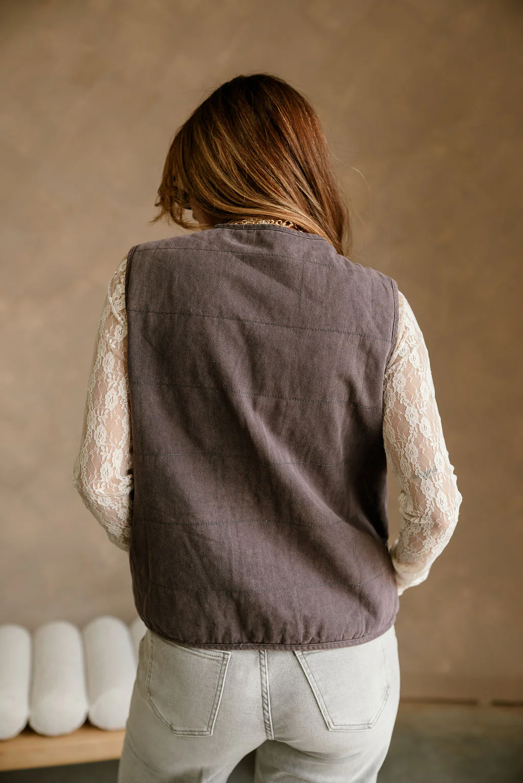 Rebecca Washed Indigo Zip-Up Vest - Image 7