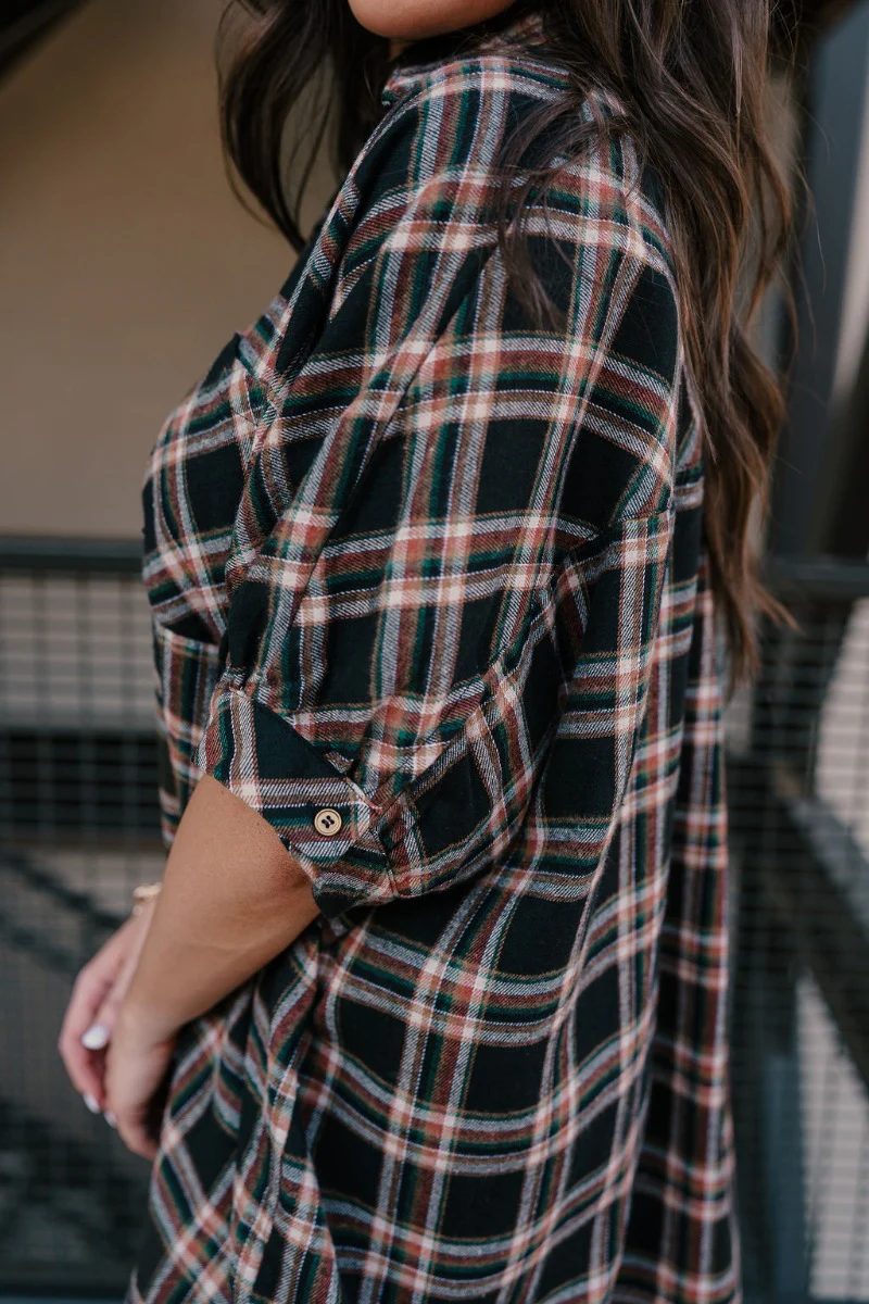 Rebekah Black Multi Plaid Button-Up Dress - Image 7