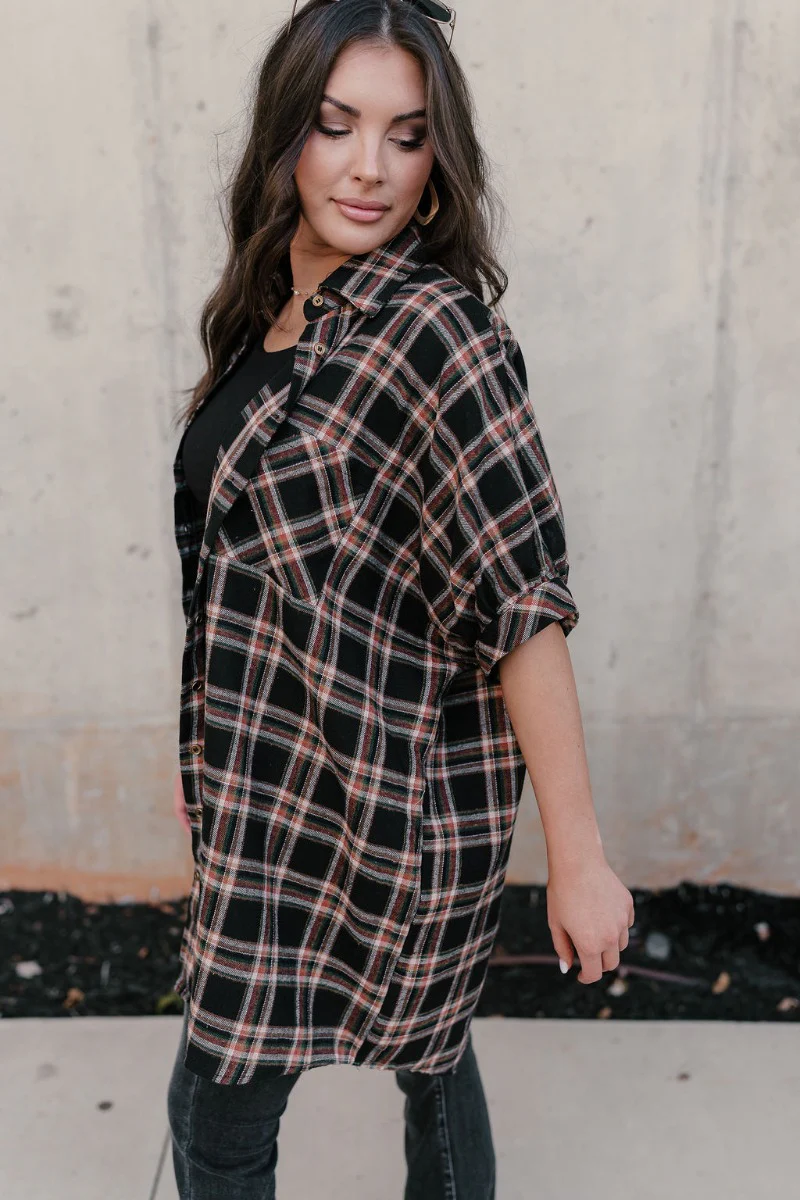 Rebekah Black Multi Plaid Button-Up Dress - Image 8