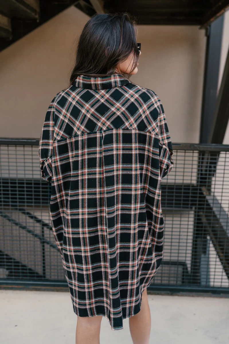 Rebekah Black Multi Plaid Button-Up Dress - Image 9