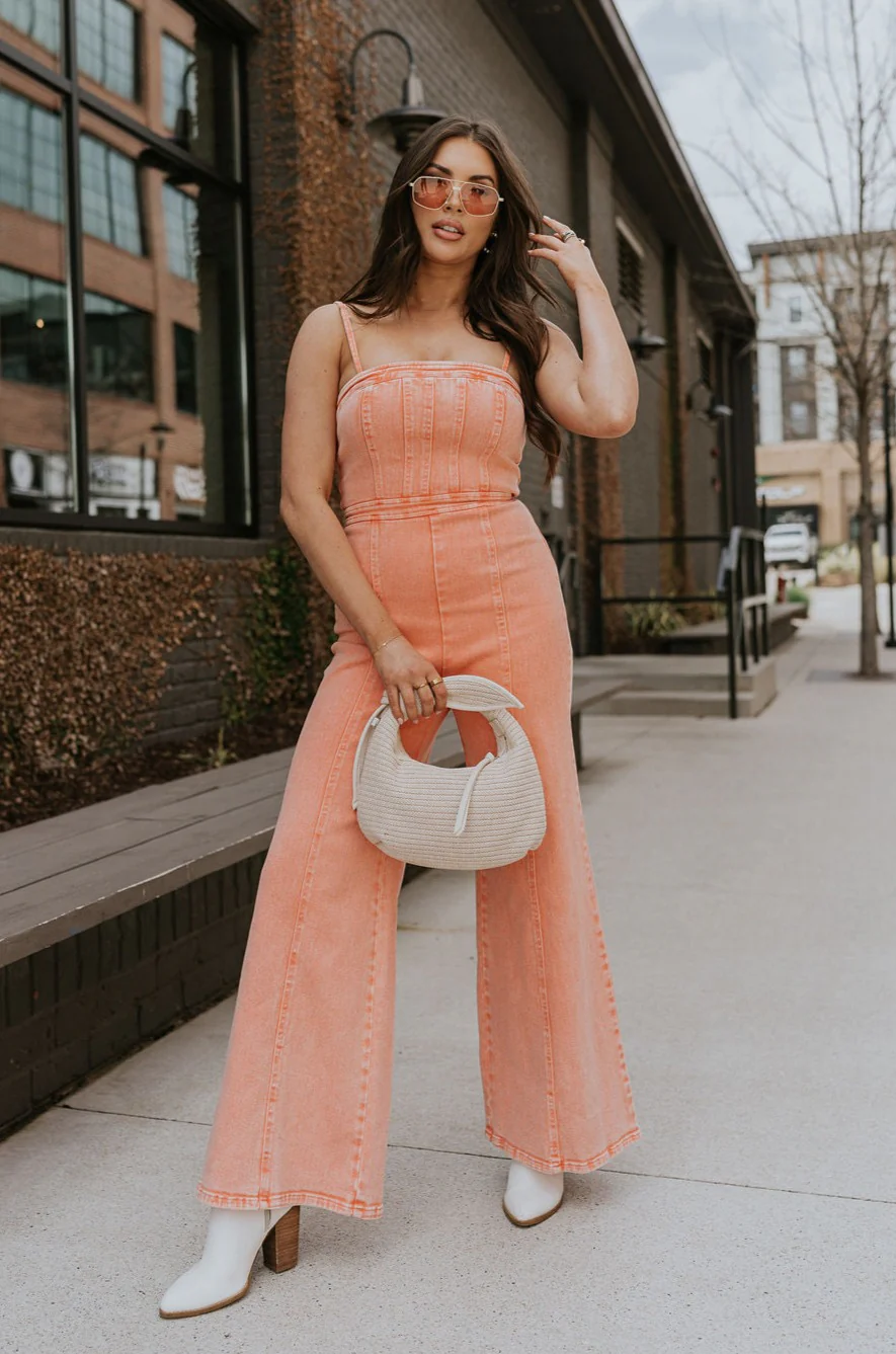 Regan Wide Leg Denim Jumpsuit