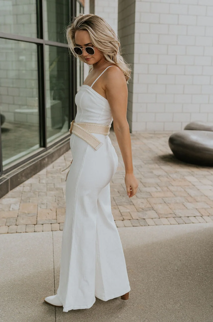 Regan Wide Leg Denim Jumpsuit - Image 10