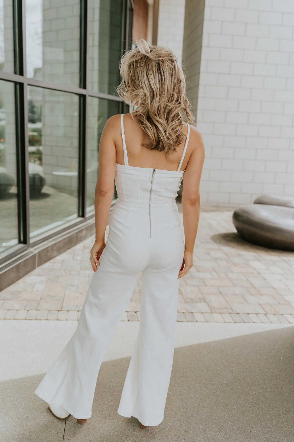Regan Wide Leg Denim Jumpsuit - Image 11