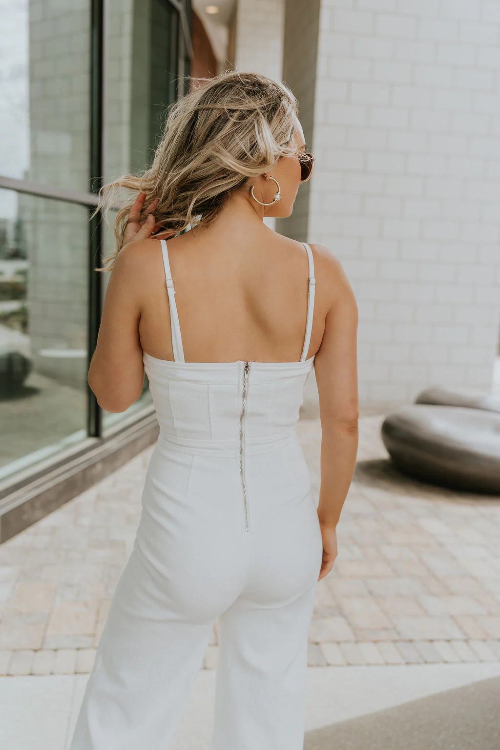 Regan Wide Leg Denim Jumpsuit - Image 12