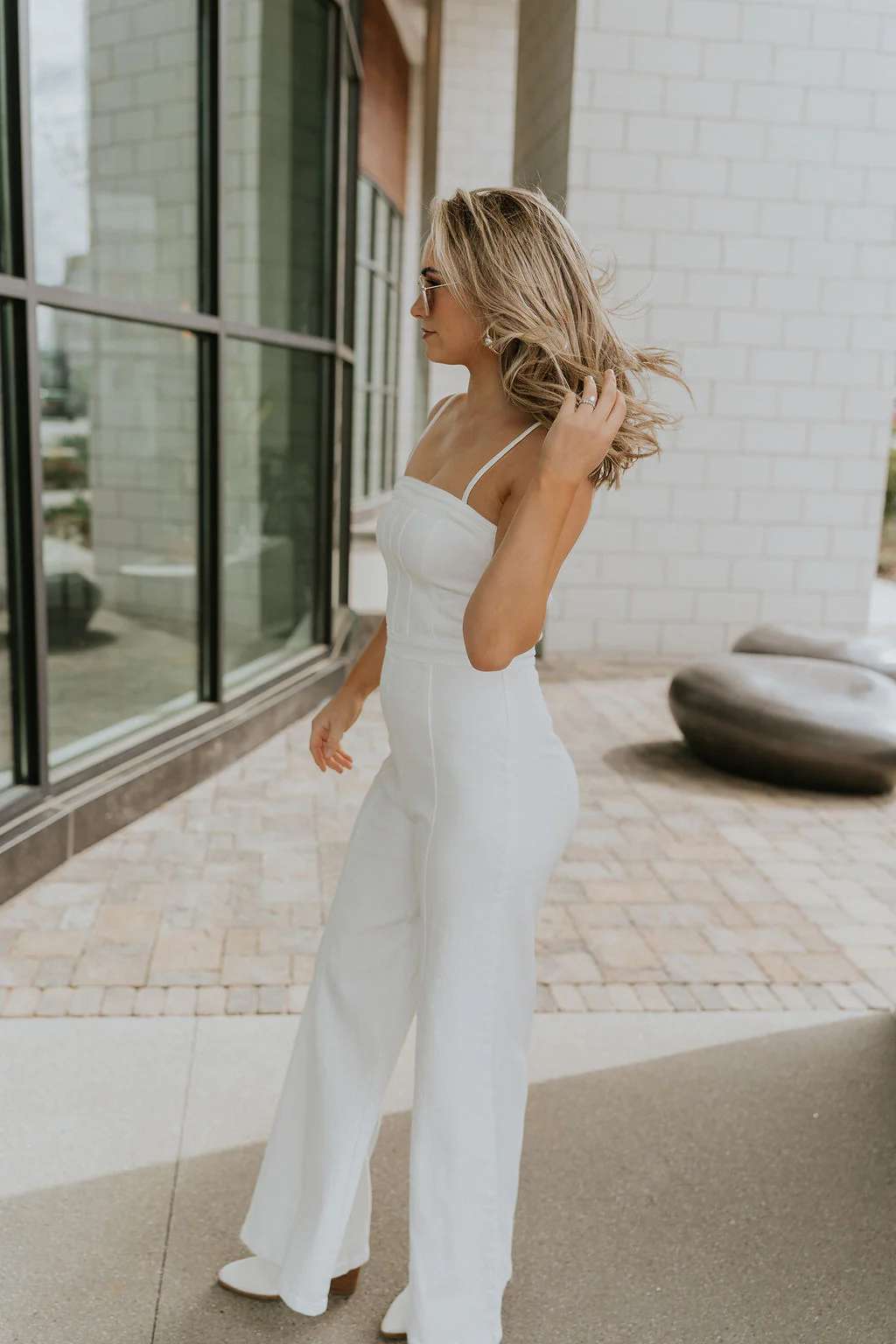 Regan Wide Leg Denim Jumpsuit - Image 13
