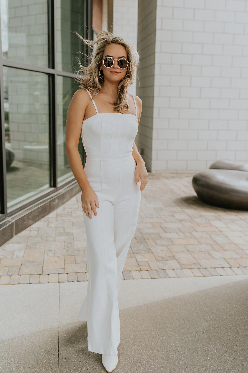 Regan Wide Leg Denim Jumpsuit - Image 9
