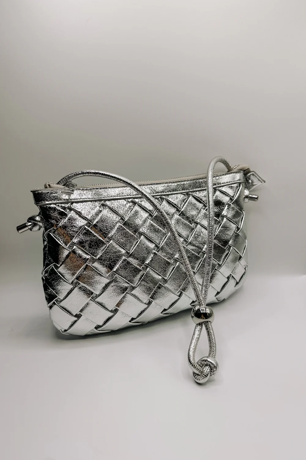 Regina Silver Woven Purse