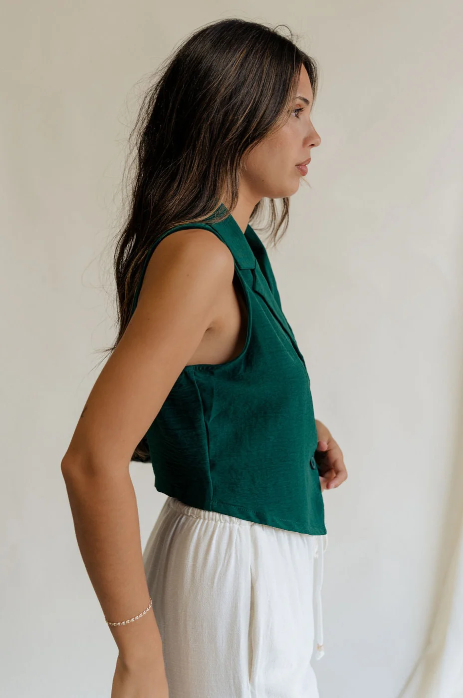Reign Hunter Green Buttoned Vest - Image 2