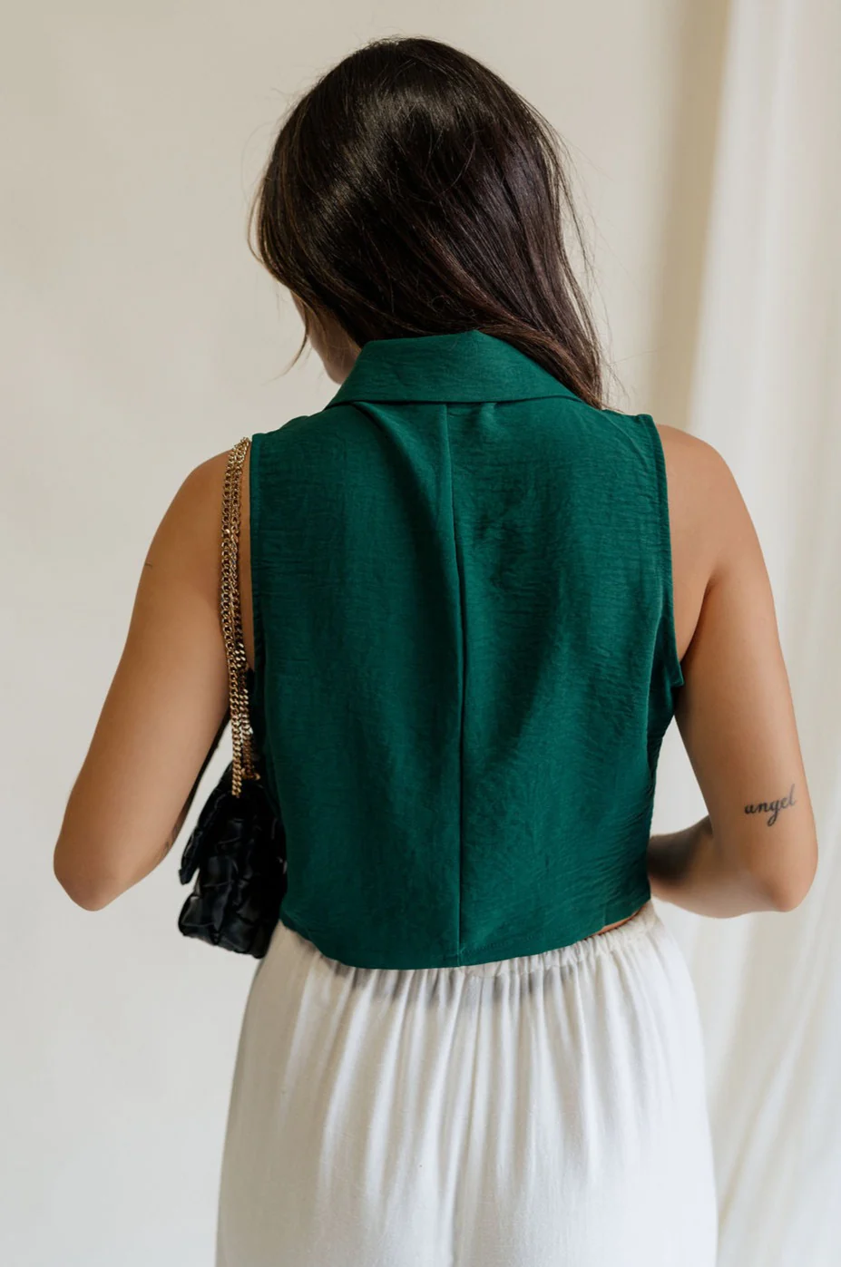 Reign Hunter Green Buttoned Vest - Image 3