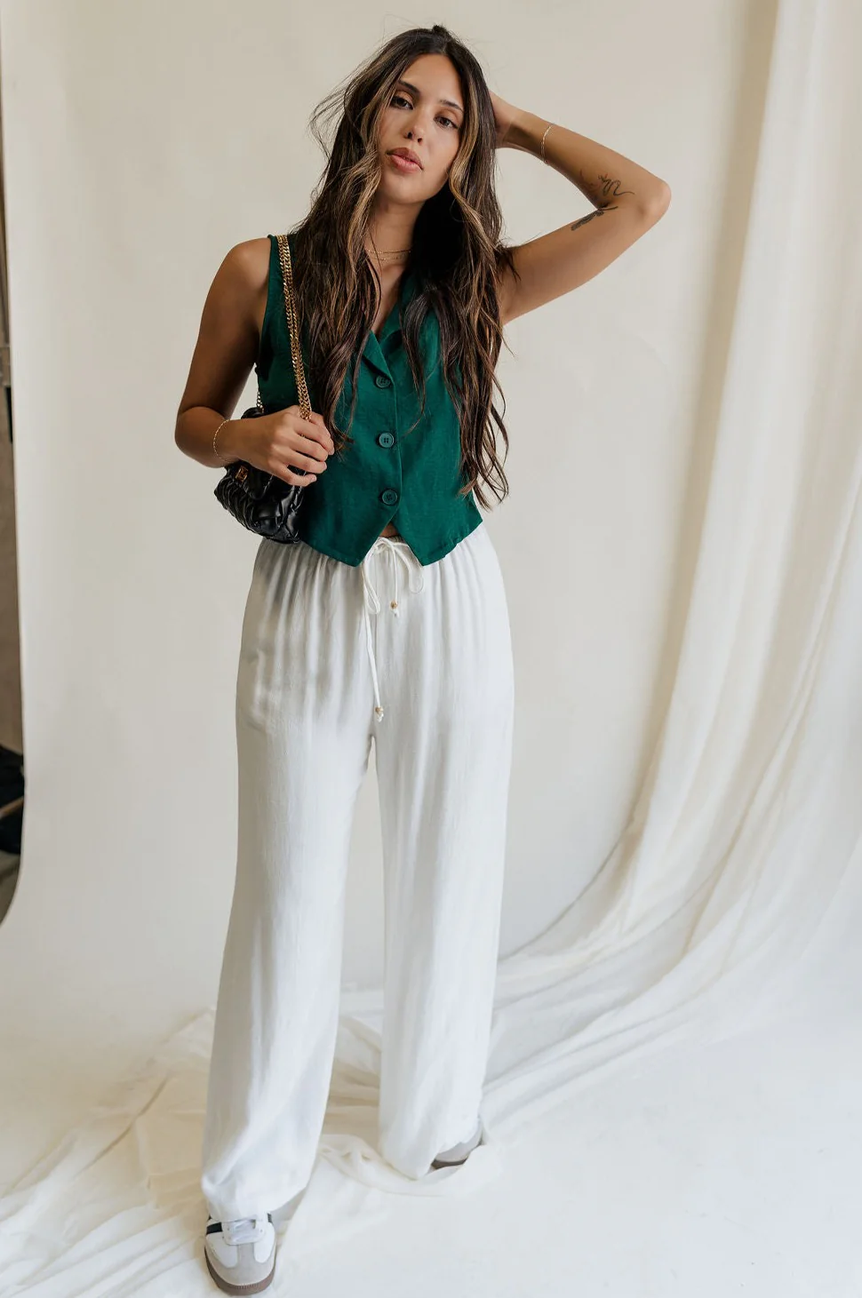 Reign Hunter Green Buttoned Vest - Image 4