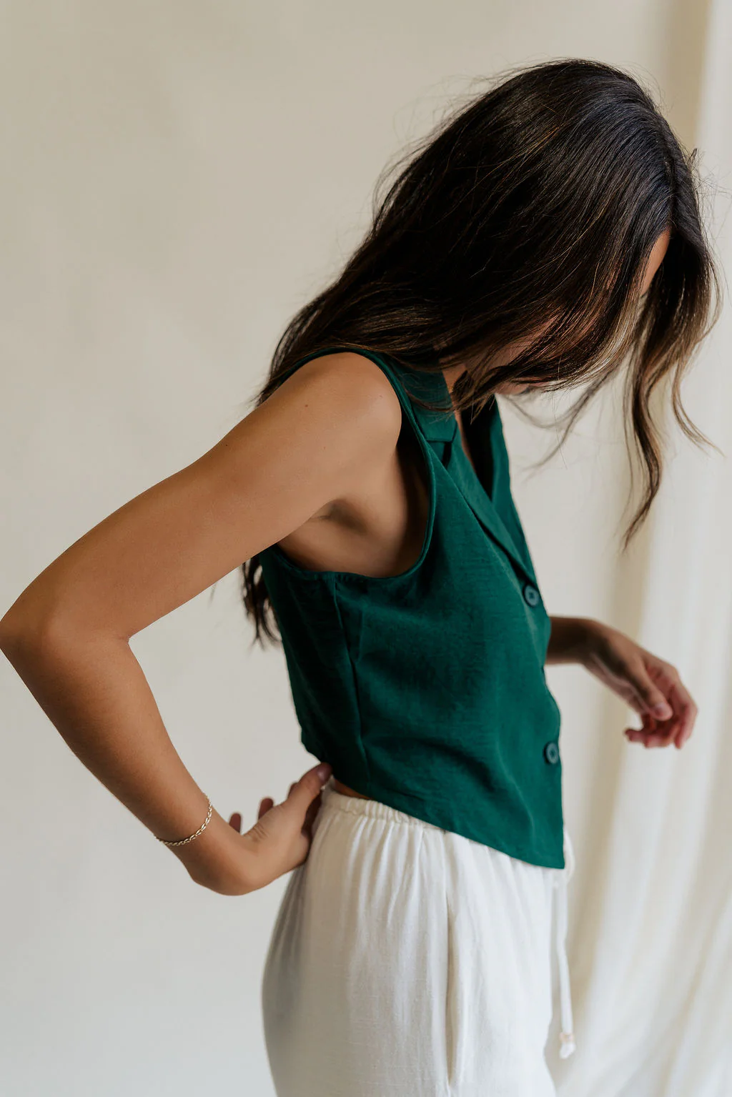 Reign Hunter Green Buttoned Vest - Image 5