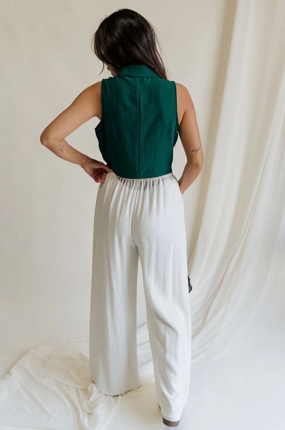 Reign Hunter Green Buttoned Vest - Image 6