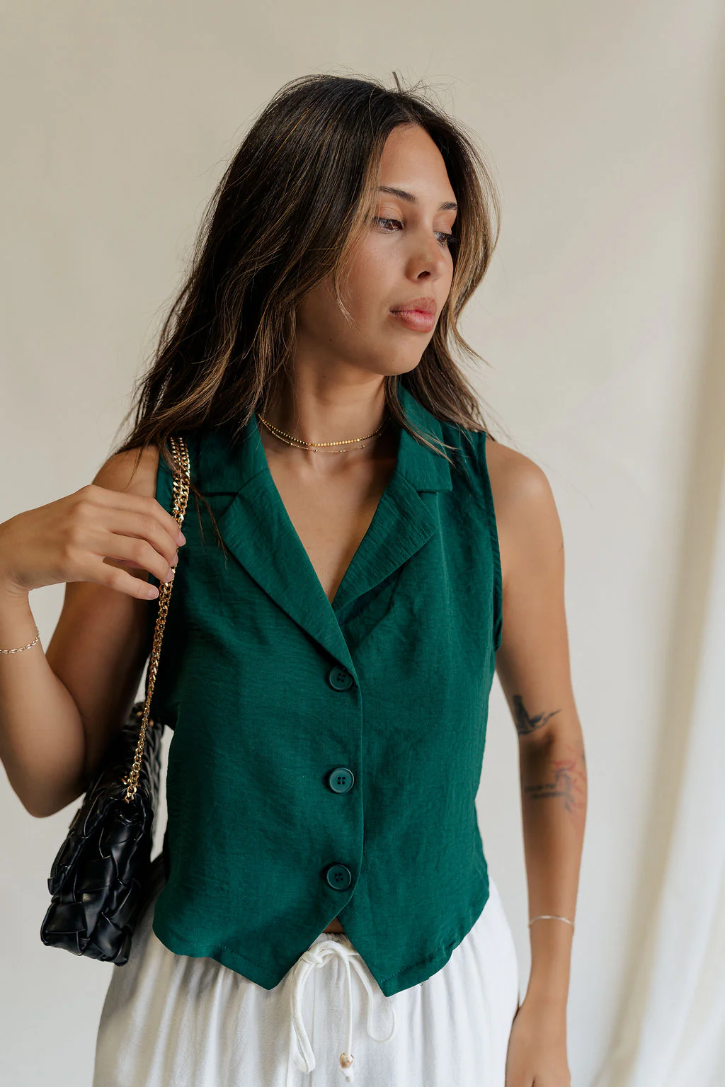 Reign Hunter Green Buttoned Vest - Image 7