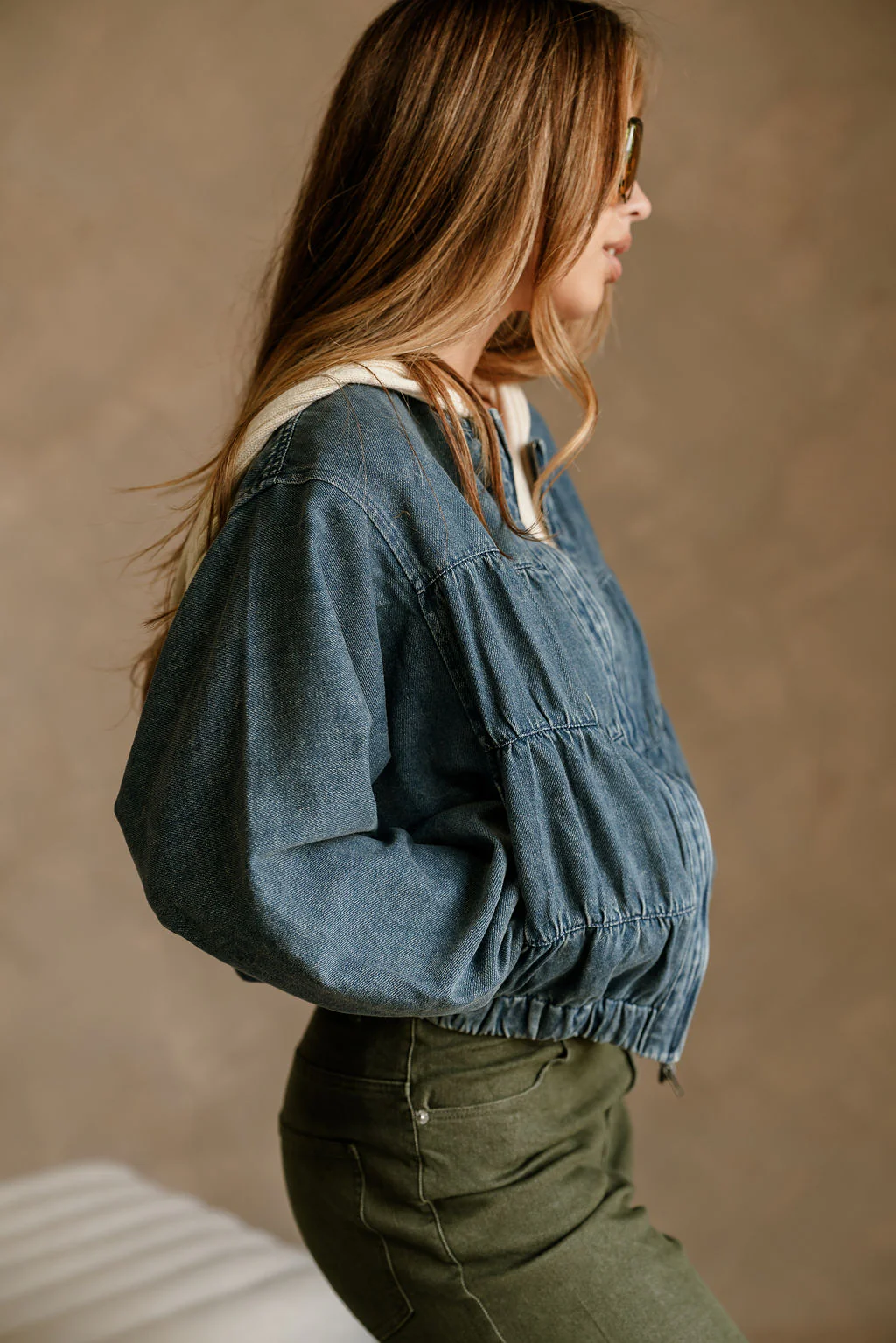 Reina Washed Denim Balloon Jacket - Image 3