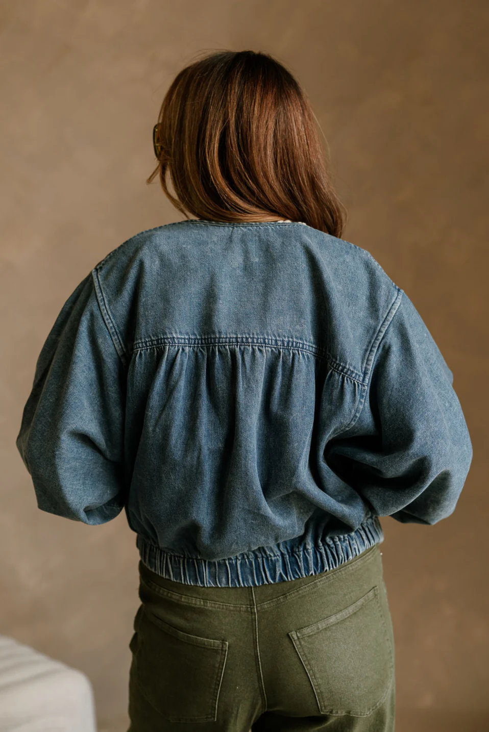 Reina Washed Denim Balloon Jacket - Image 4