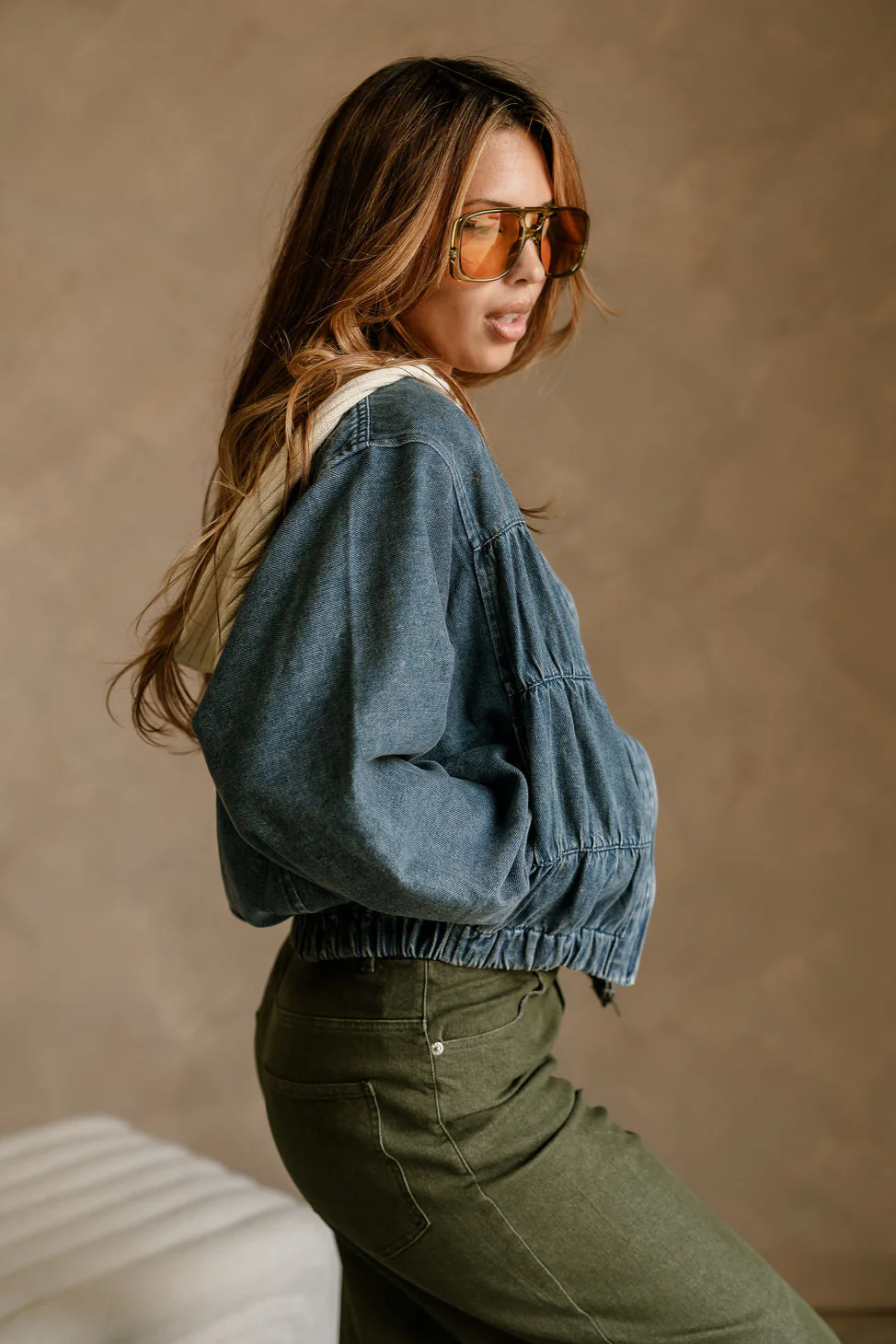 Reina Washed Denim Balloon Jacket - Image 7