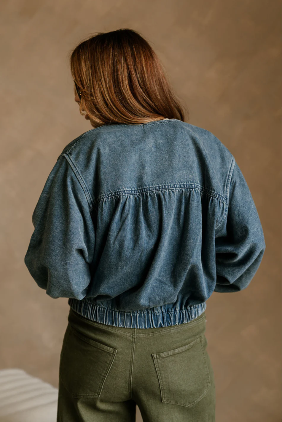 Reina Washed Denim Balloon Jacket - Image 8