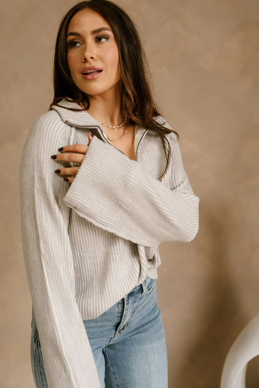 Remington Grey Quarter-Zip Sweater - Image 3