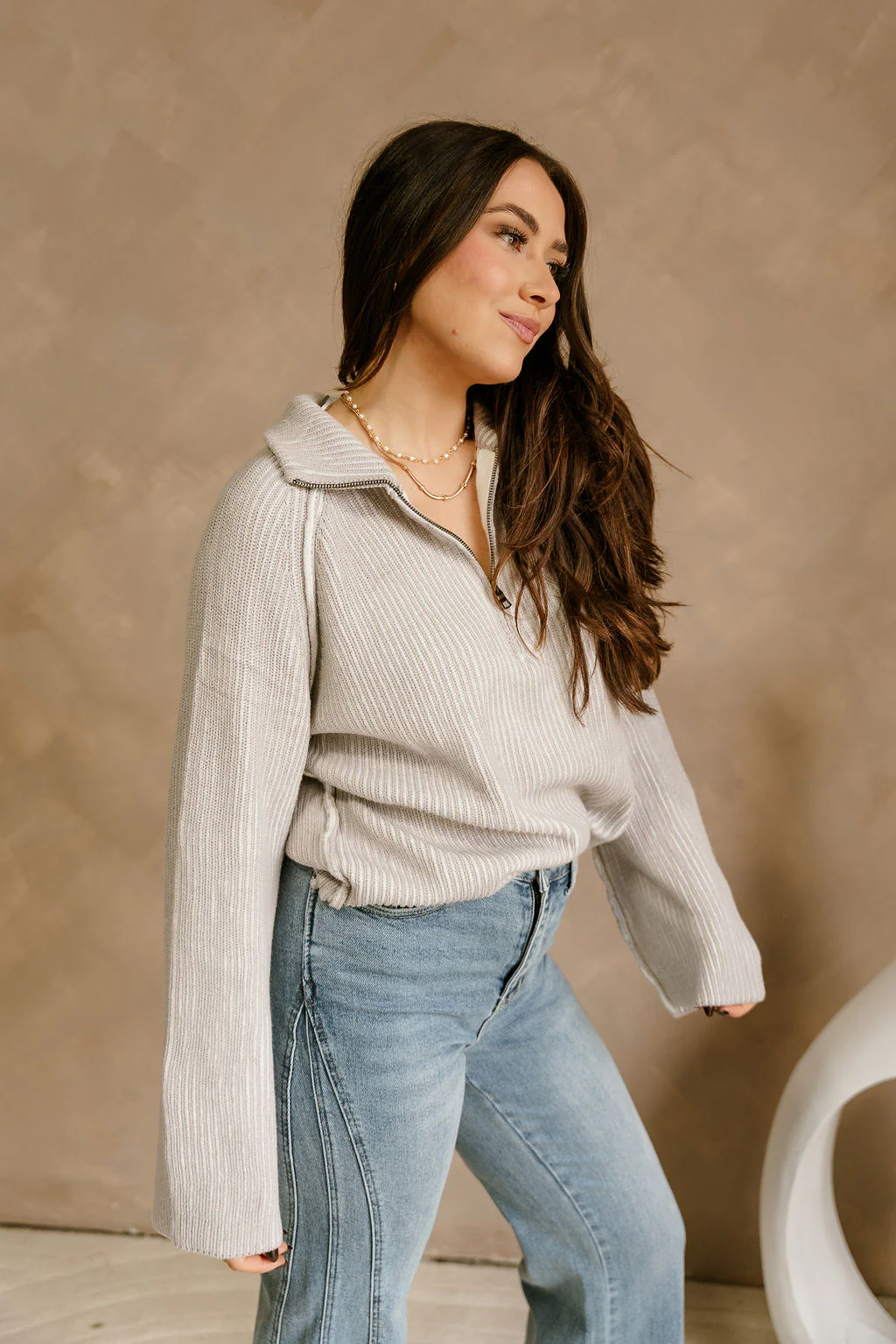 Remington Grey Quarter-Zip Sweater - Image 5
