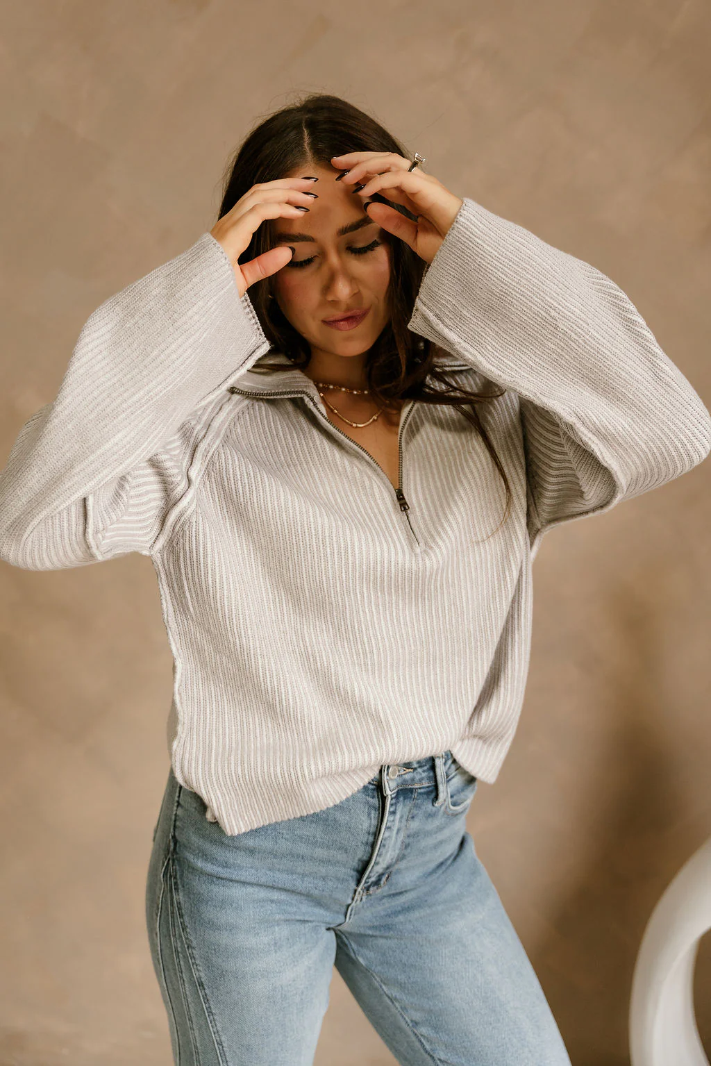 Remington Grey Quarter-Zip Sweater - Image 8