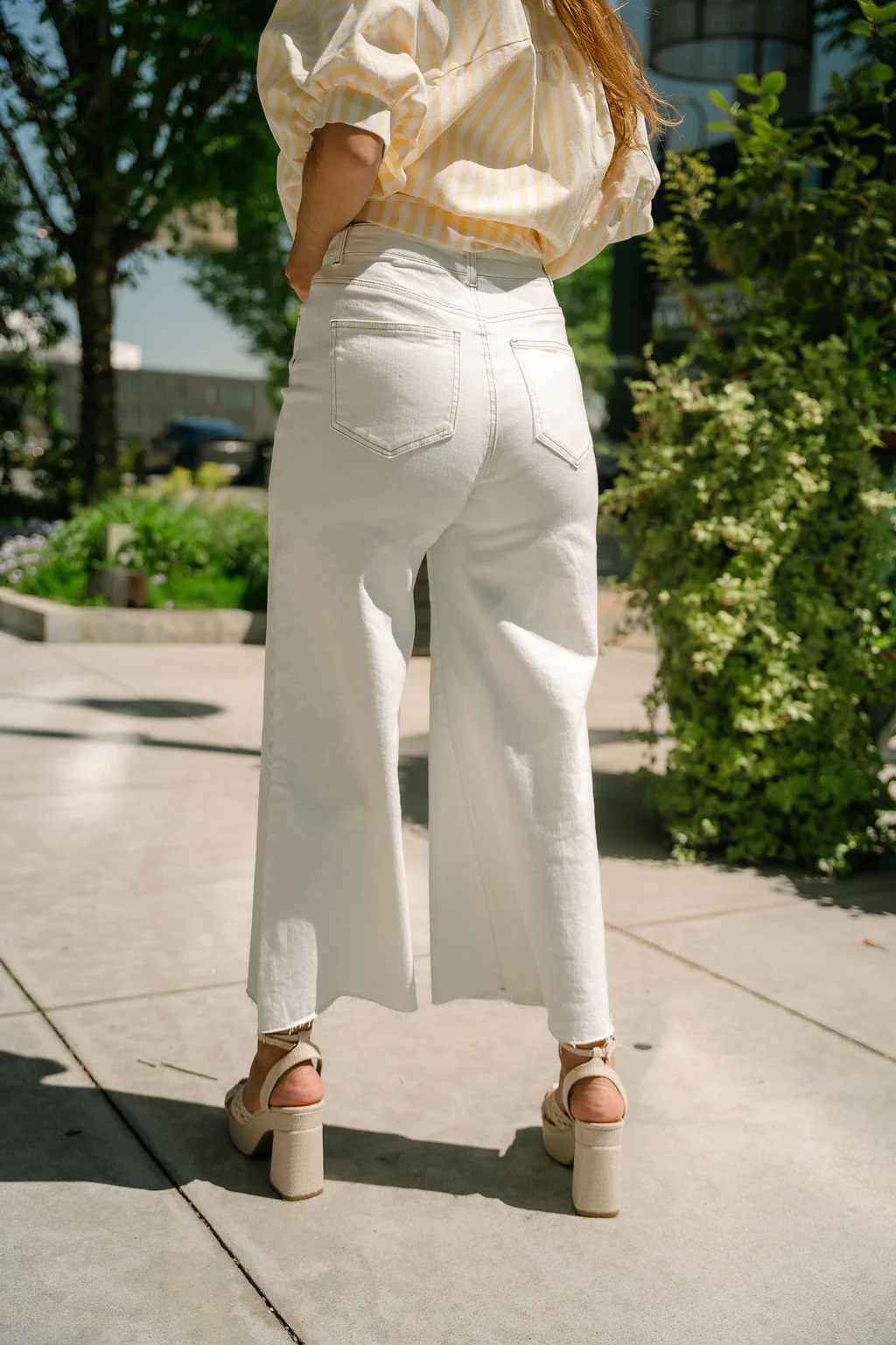Remy White Denim Wide Leg Pants - Image 4