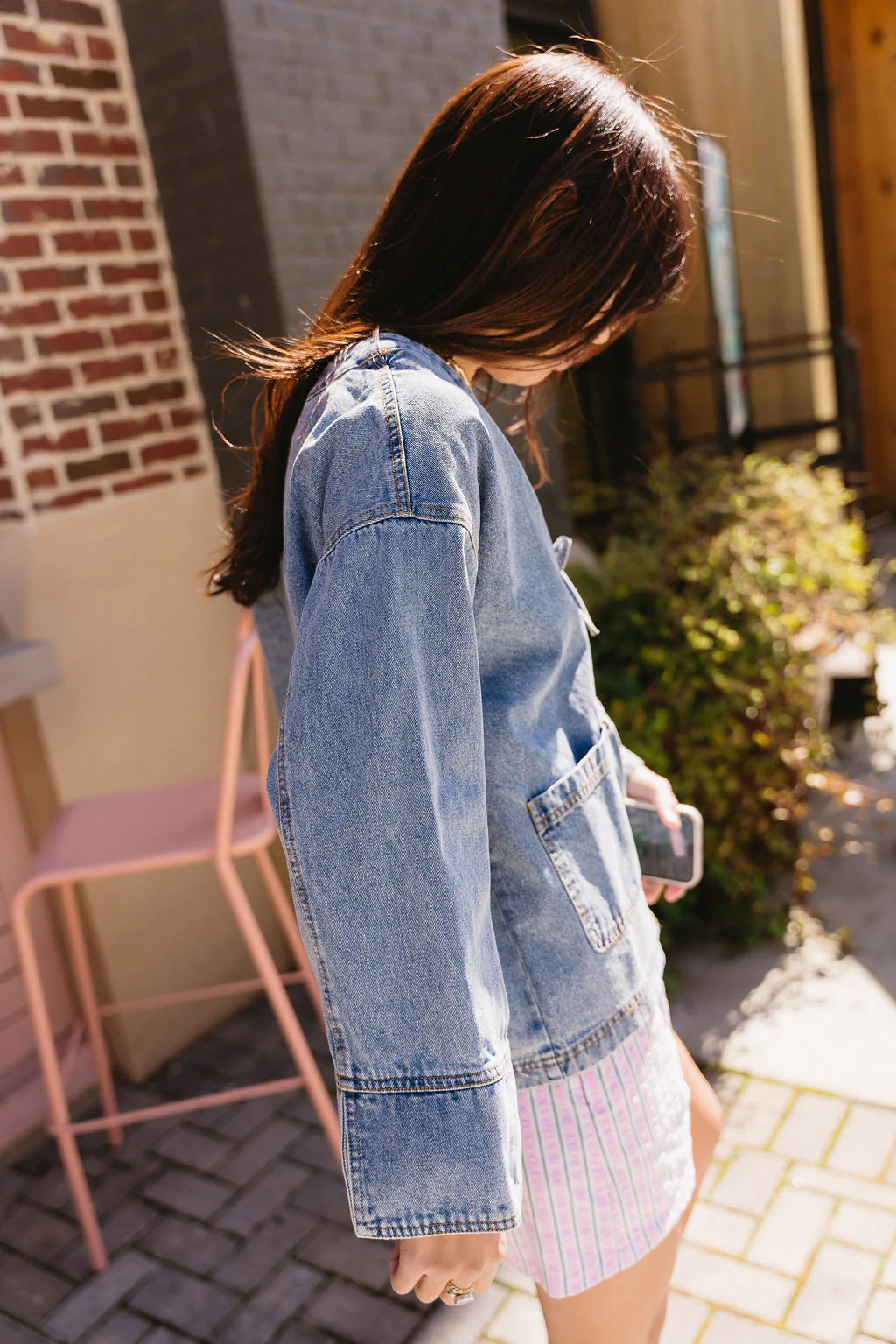 Reya Denim Tie Front Jacket - Image 4