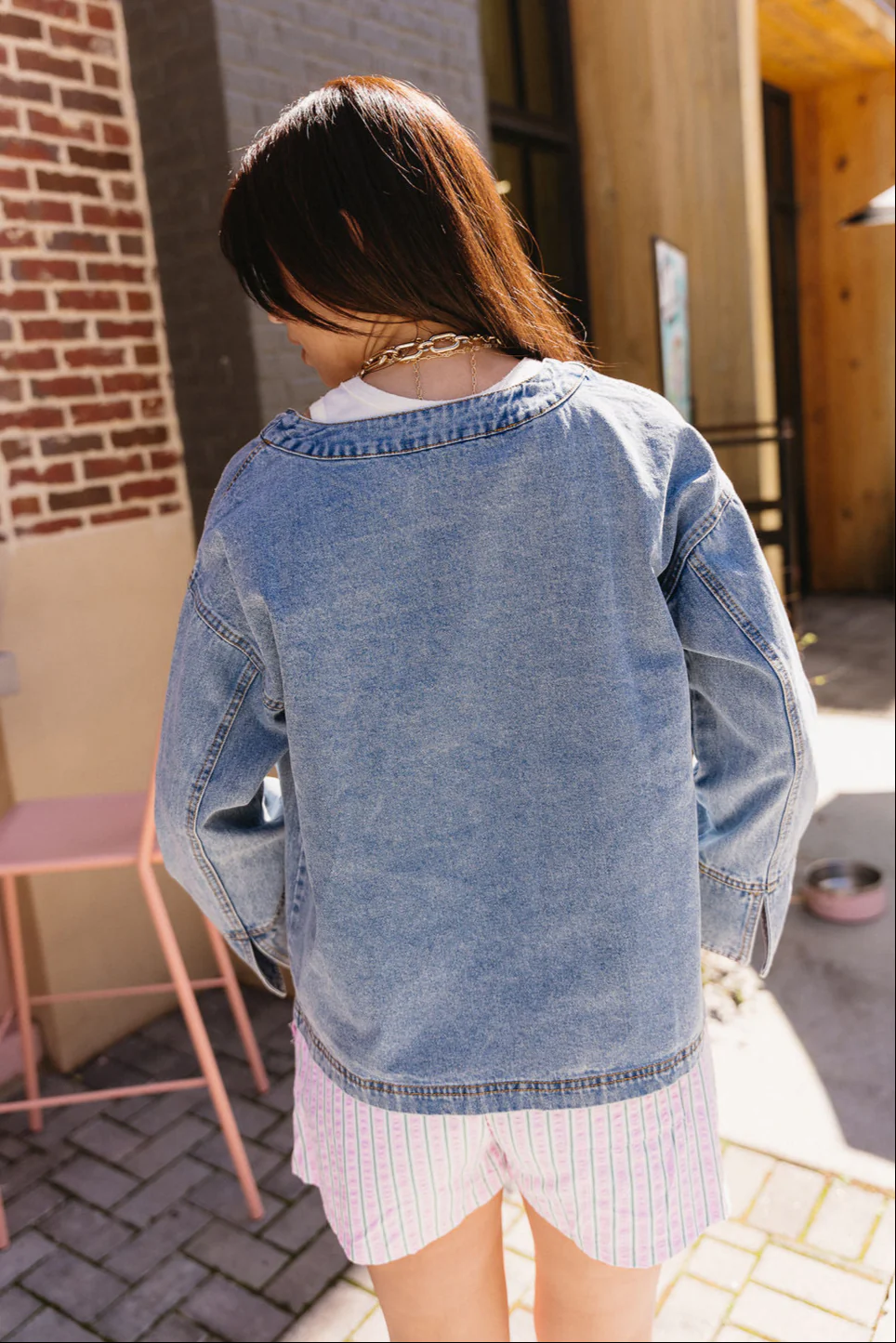 Reya Denim Tie Front Jacket - Image 6