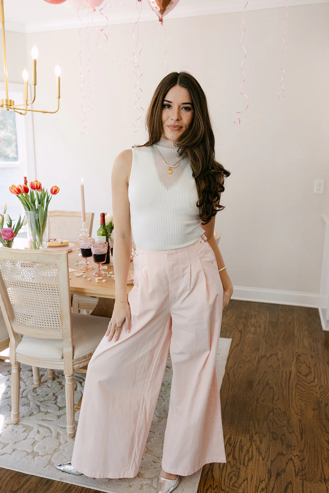 Rhea Cream Ribbed & Mesh Tank - Image 6