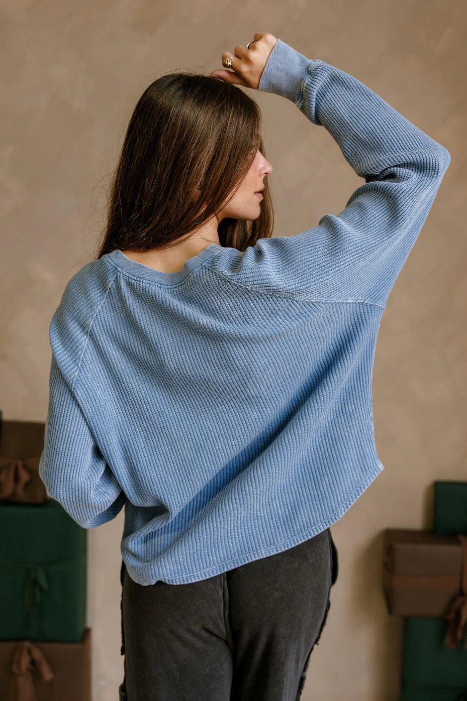 Rhea Washed Blue Thermal Top - Image 10