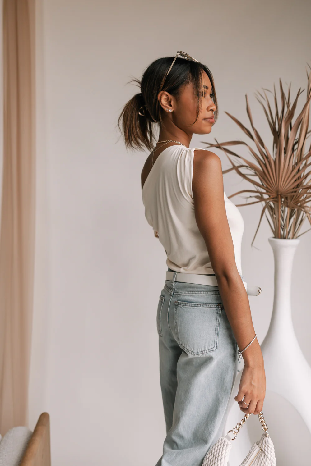 Rhett Cream One Shoulder Top - Image 4