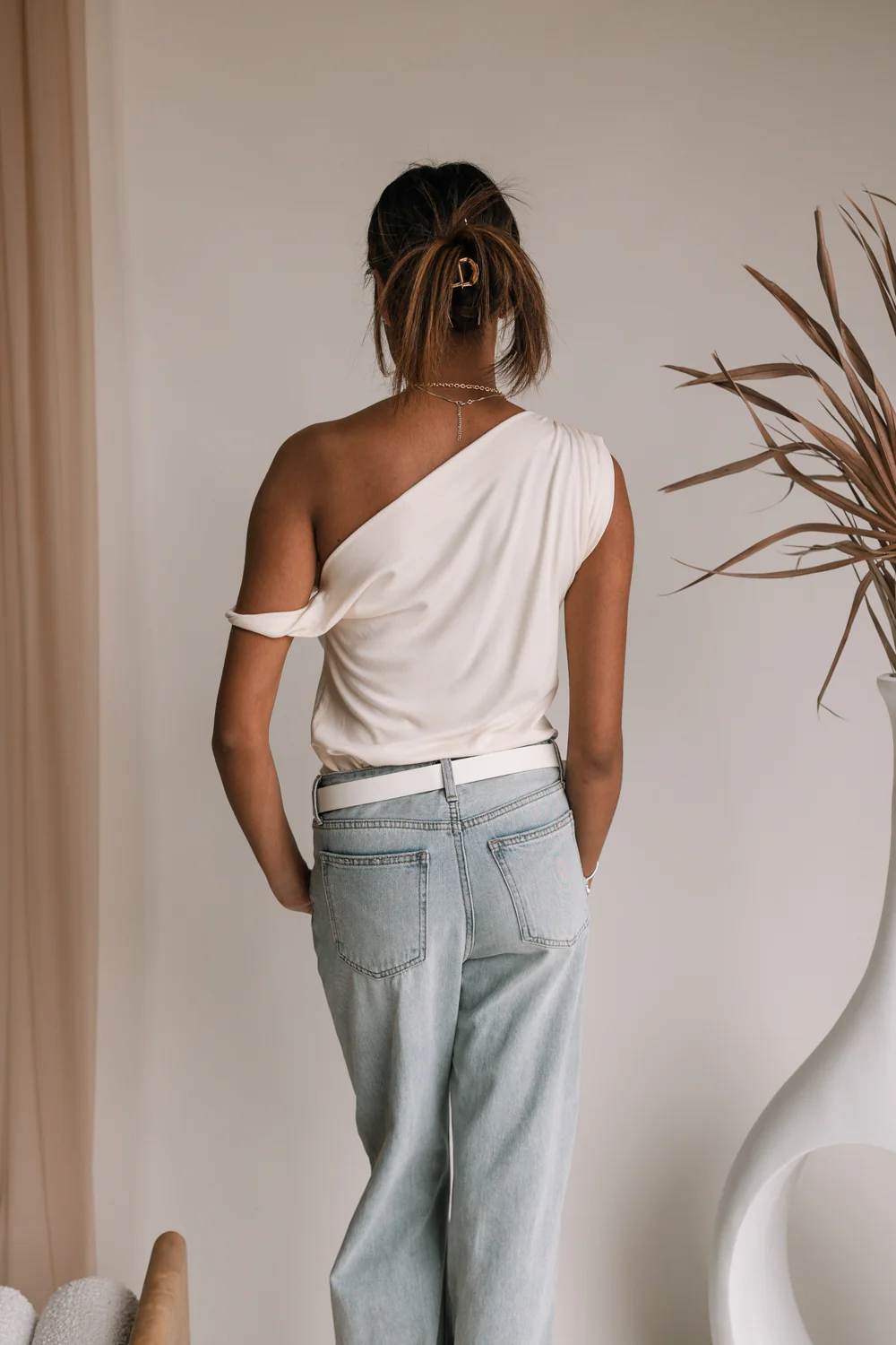 Rhett Cream One Shoulder Top - Image 5