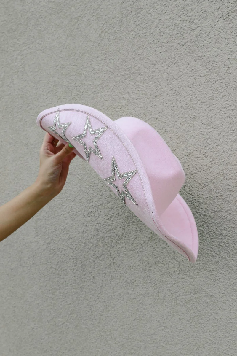 Rhinestone Cowgirl Hat in Pink
