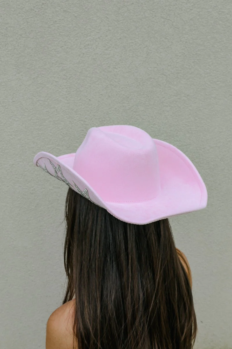 Rhinestone Cowgirl Hat in Pink - Image 4