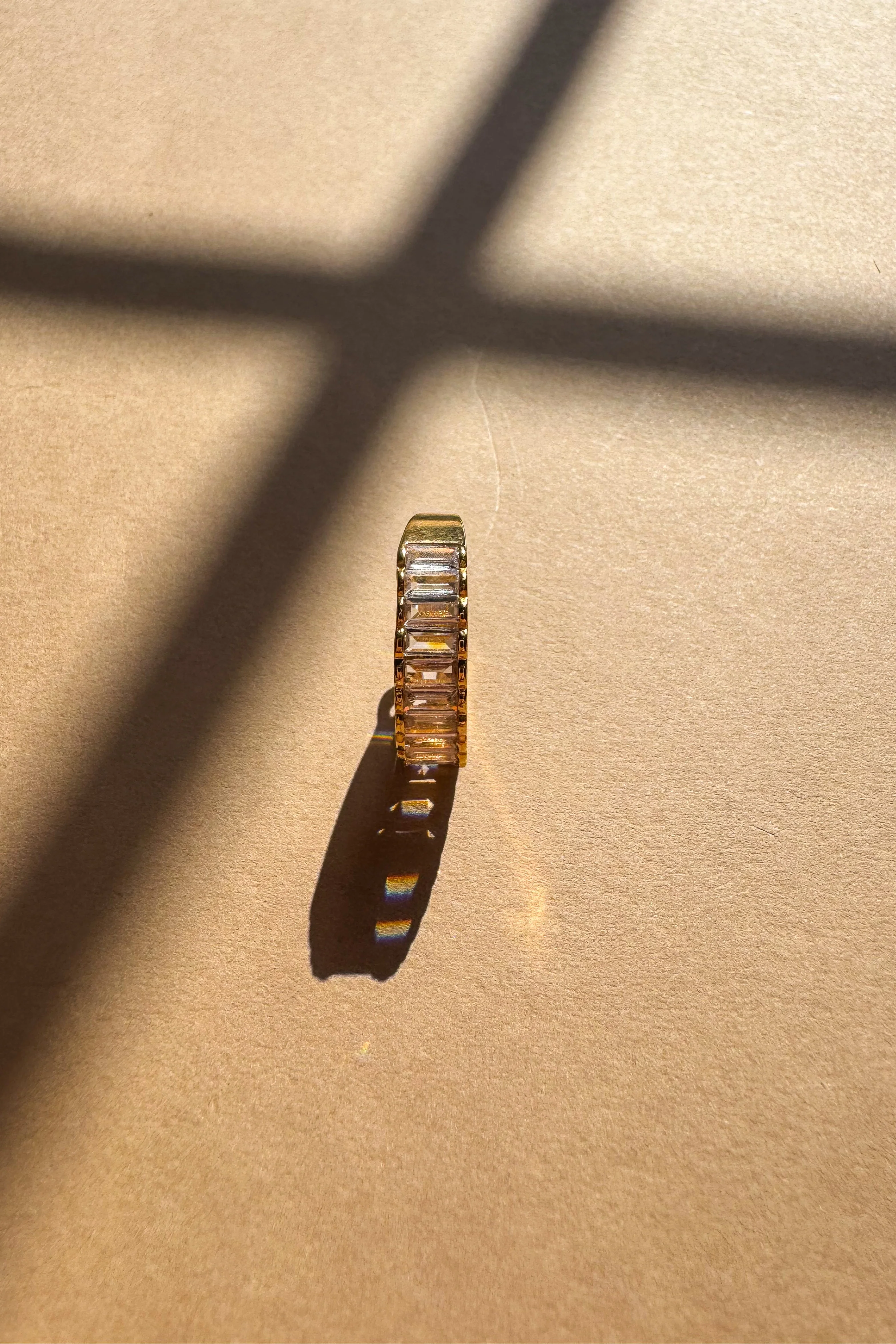 Rima Clear Stone Gold Dipped Ring