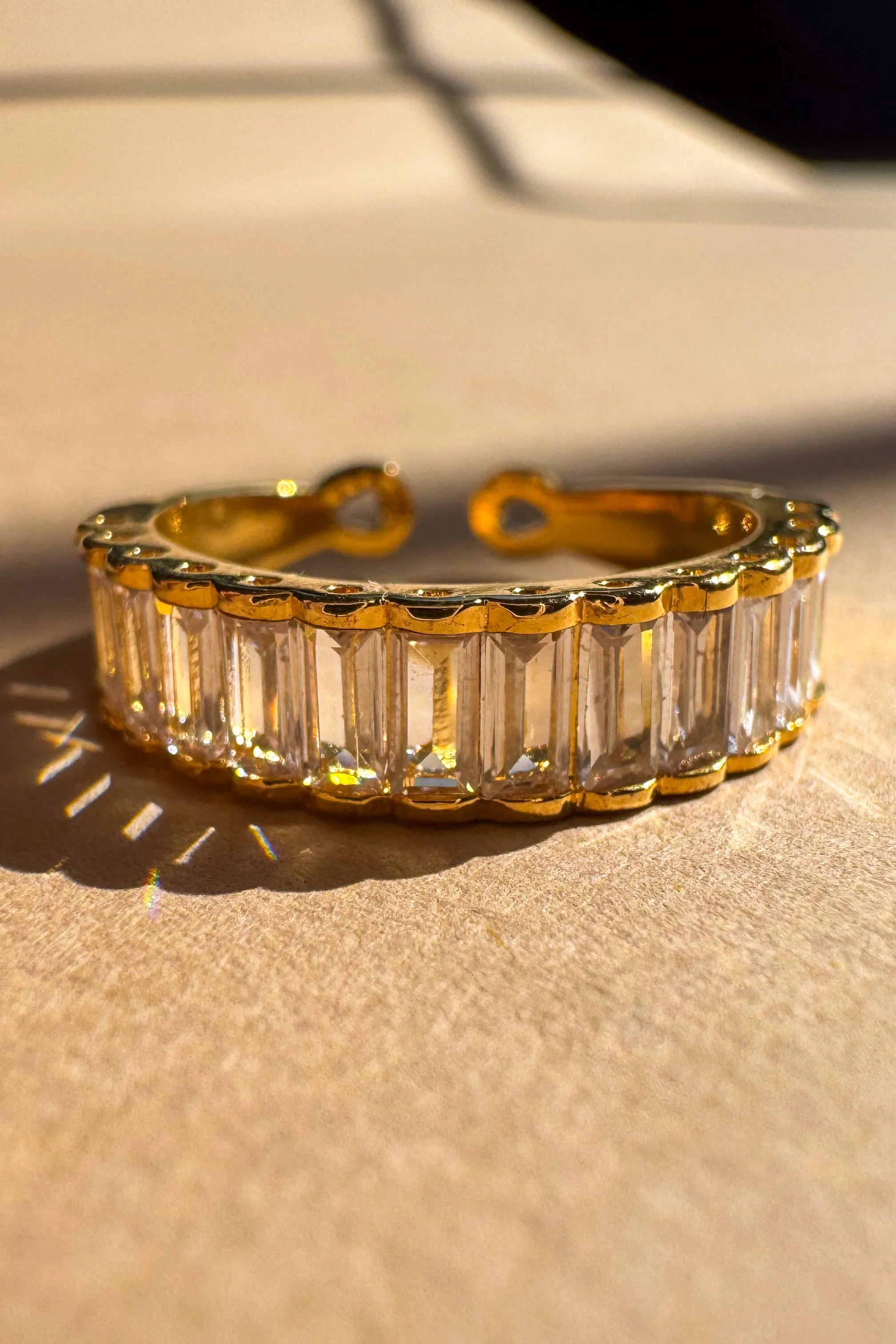 Rima Clear Stone Gold Dipped Ring - Image 2