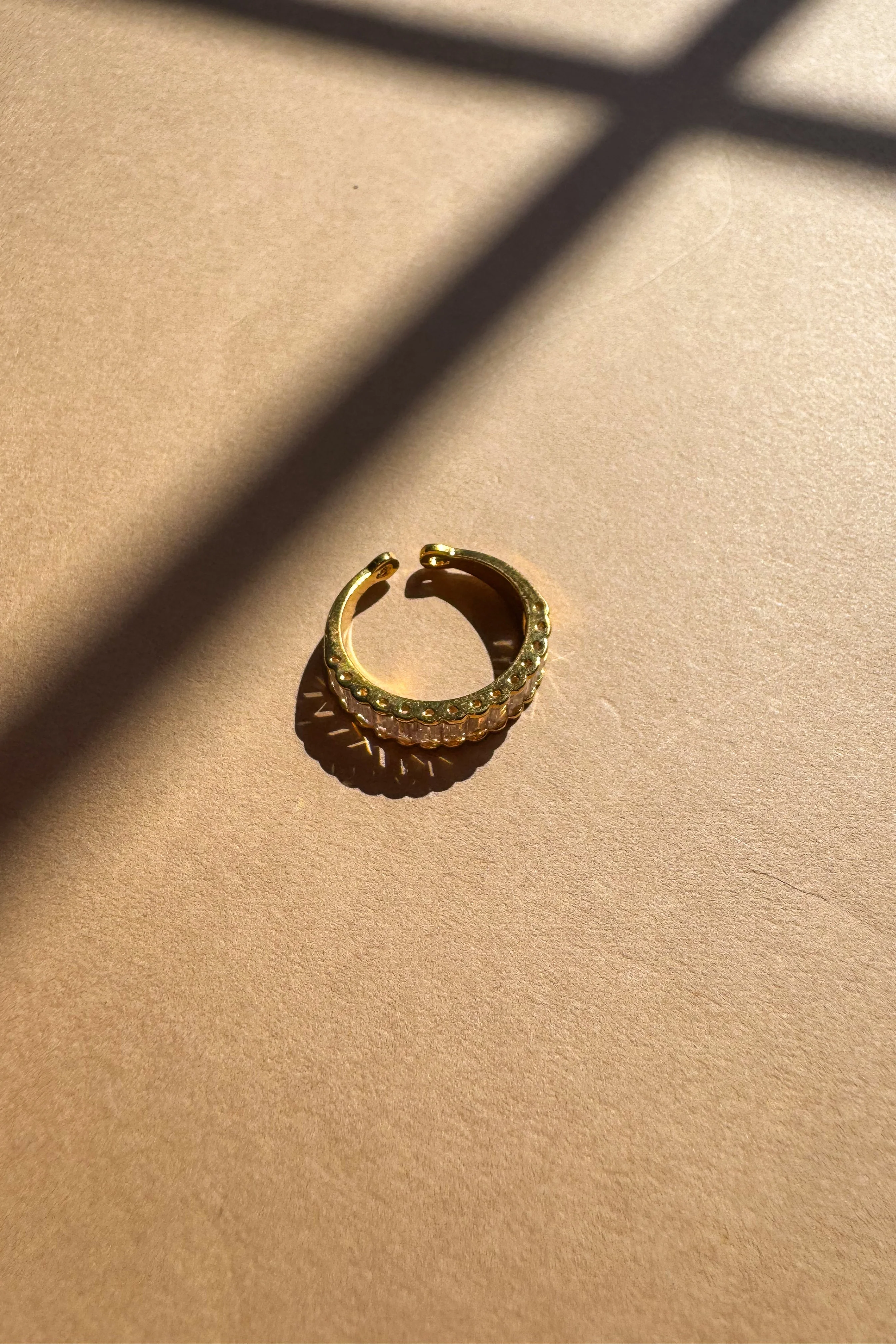 Rima Clear Stone Gold Dipped Ring - Image 3
