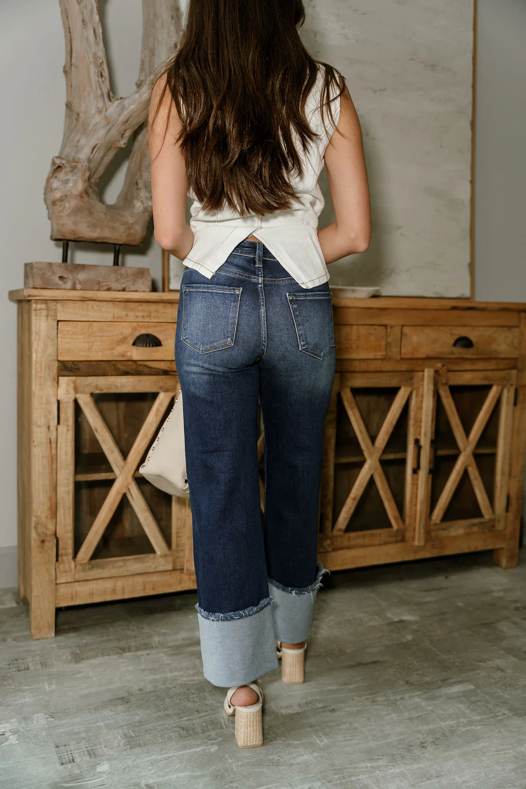 Risen: Belinda Dark Wash Cuffed Jeans - Image 7