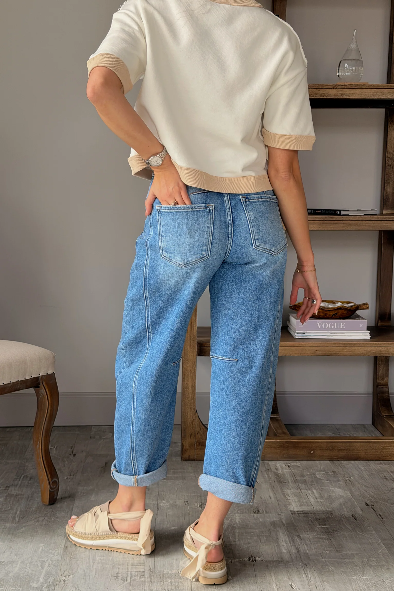 Risen: Kaia Medium Wash Barrel Jeans - Image 7