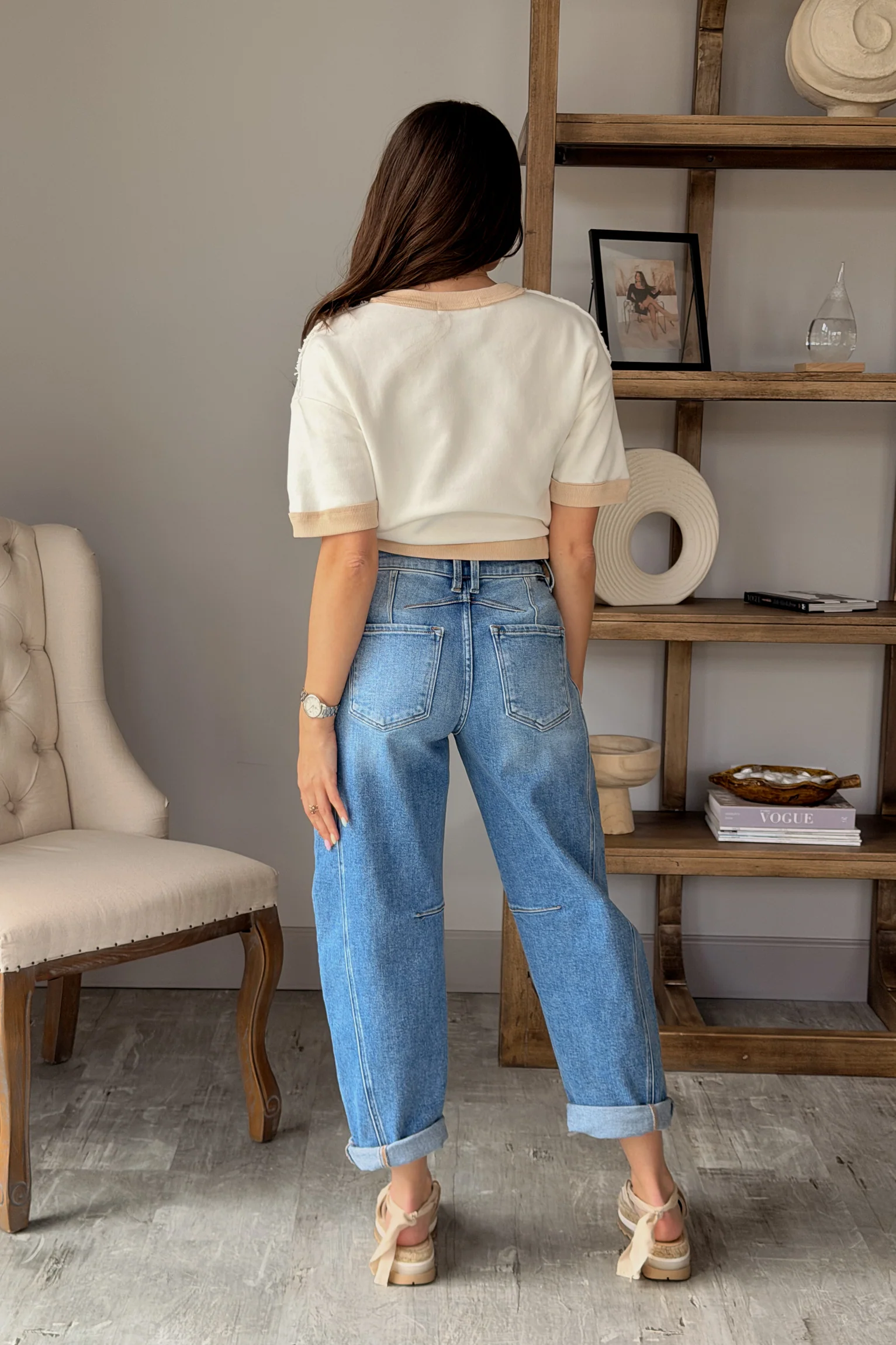 Risen: Kaia Medium Wash Barrel Jeans - Image 9