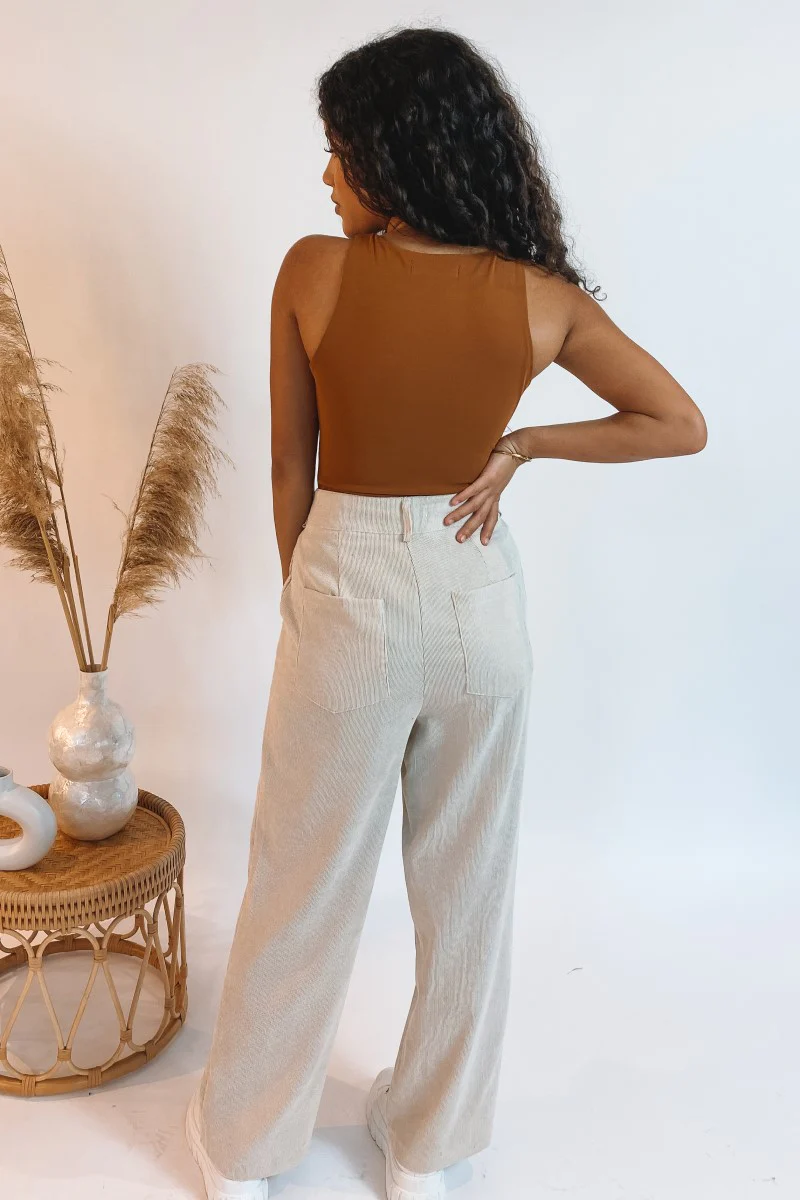 Risk It Bodysuit in Camel - Image 5