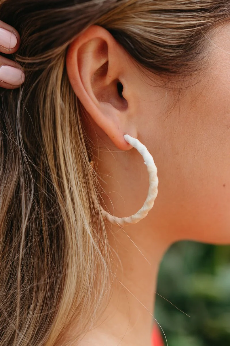 Road Trip Hoop Earrings in Ivory
