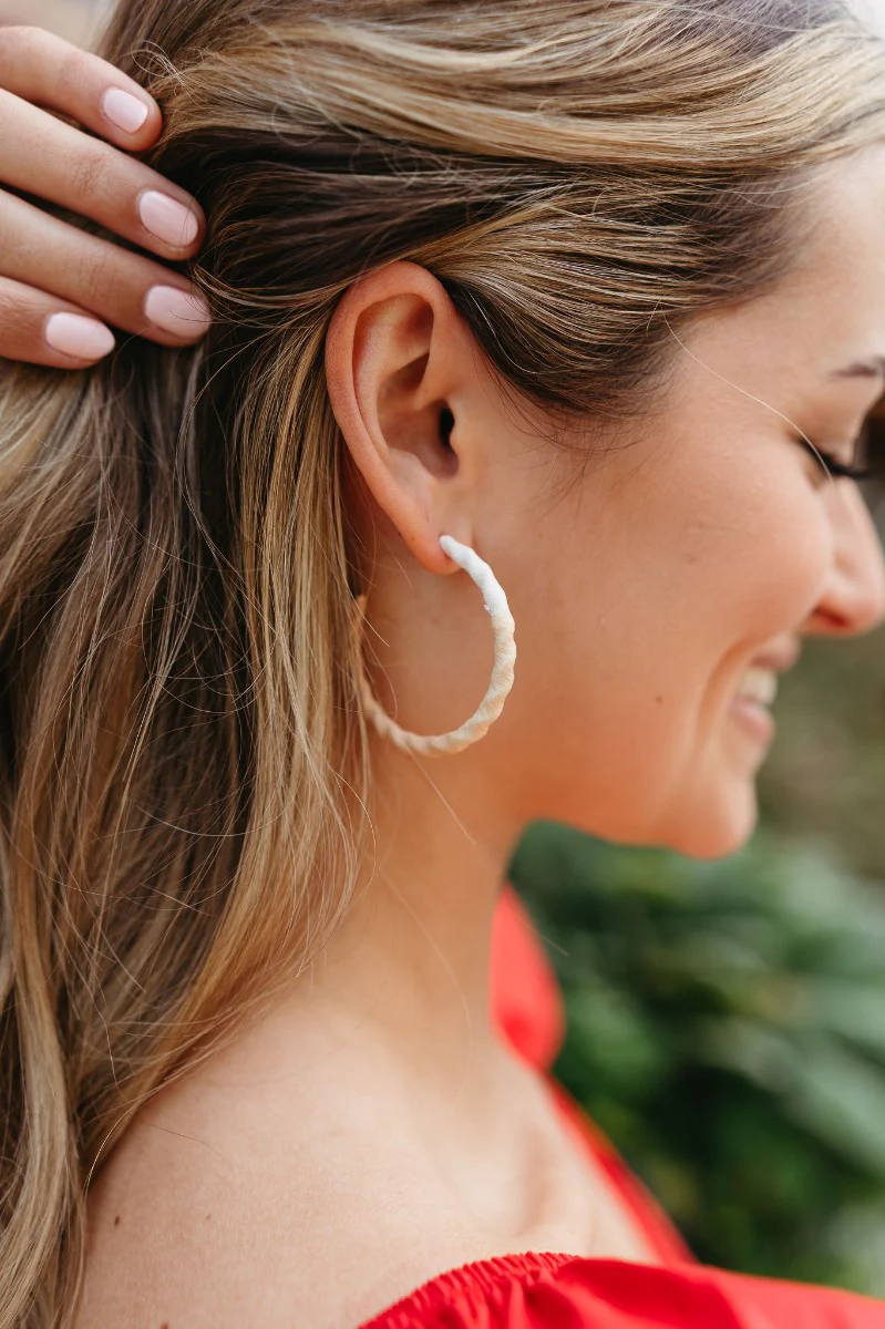 Road Trip Hoop Earrings in Ivory - Image 2