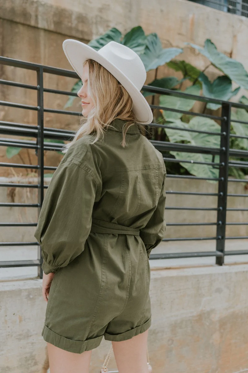 Road Trip Romper In Olive - Image 10
