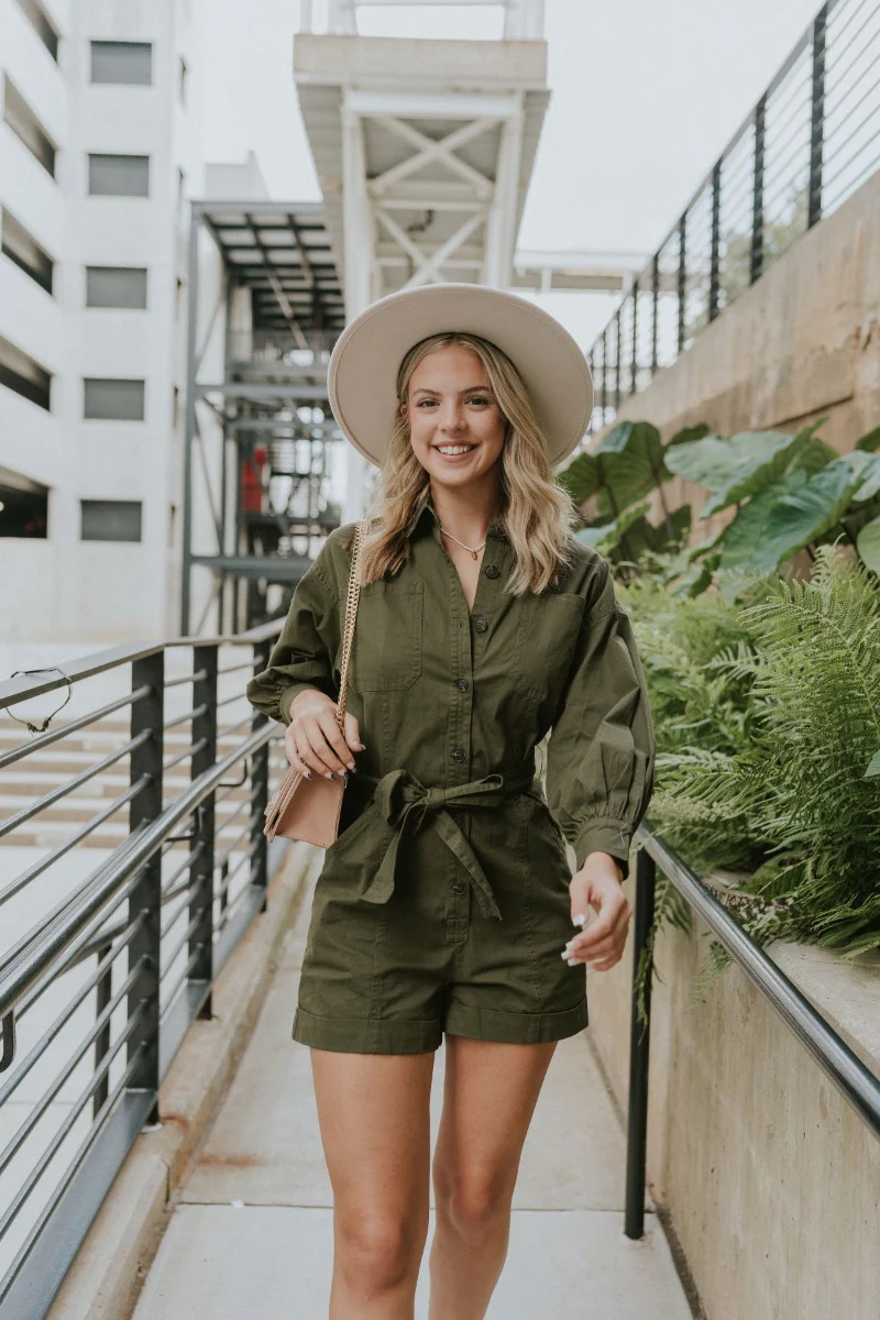 Road Trip Romper In Olive - Image 3