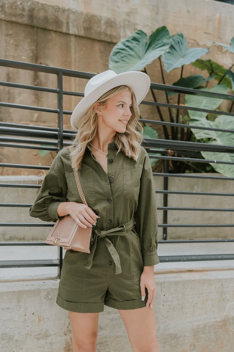 Road Trip Romper In Olive - Image 4